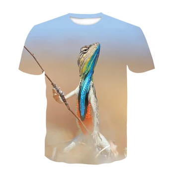 2020 em 3D, o Lagarto, Cobra T-shirt dos Homens Animal Camiseta Cool 3D do Padrão do Estilo 3D Camiseta Tendência do Verão Manga Curta