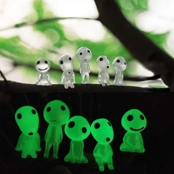 10pcs Espírito da Árvore Princesa Mononoke Mini-Figura de Ação que Brilham no escuro Luminosa Elf Tree Bonecos de desenhos animados Mini Figuras