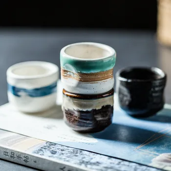 Porcelana de Café, Copos de Chá Japonês Tradicional Estilo Retro Personalidade Breve 35ml de Cerâmica Pequeno Copo de Vinho Xícara (chá)
