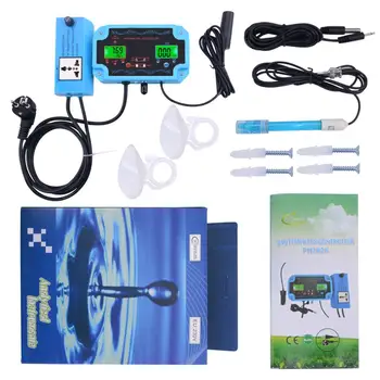 On-line pH/TDS/TEMP testador de medidor de Qualidade de Água, Detector de pH Controlador de Retransmissão de Plug Repleaceable Eletrodo BNC Tipo de Sonda de US plug UE