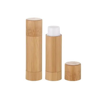 12Pcs de Bambu Vazio Batom Tubos, 5.5 g Reutilizável DIY Lip Balm Tubo de Recipientes de Cosméticos Brilho Labial Desodorante Titular Caso