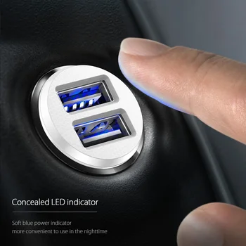 Powstro 3.1 Um Smart Mini-Carregador de Automóvel para iPhone iPad para a Samsung, Huawei Xiaomi etc Carregador de Carro Carro Rápido Carregamento duas Portas USB