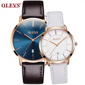 Cavalheiro par de relógios para homens da marca de luxo de quartzo, relógios impermeável mens de couro moda relógio de mulheres relógio relógios 2021