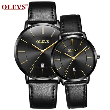 Cavalheiro par de relógios para homens da marca de luxo de quartzo, relógios impermeável mens de couro moda relógio de mulheres relógio relógios 2021