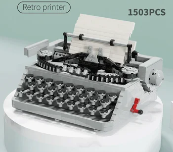 BZDA Retro máquina de escrever idéias de Construção de Brinquedos de Blocos de 26 De Letra do Teclado Retro Clássico máquina de escrever Tijolos Para o Natal, Presentes de Aniversário