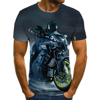 Novo estilo de moto 3D impresso homens verão T-shirt, rua da moda, de estilo, confortável Harajuku T-shirt 110-6XL fábrica que