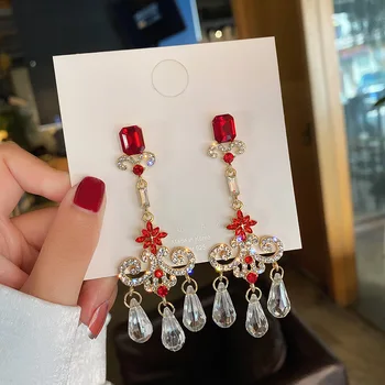 Novo coreano Coração Brilhante Brincos de Cristal Para as Mulheres de Concha de Moda de pedra de Strass Boucle D'oreille Festa Jeweley Presente
