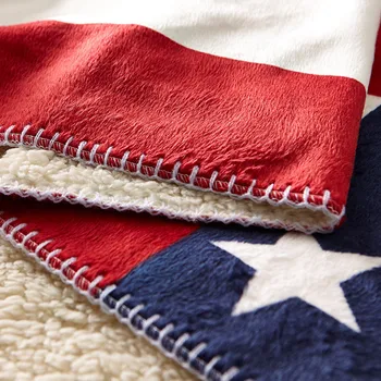 Bandeira americana de Flanela de Lã Sherp Jogar Cobertor Bandeira Britânica Macio Quente Cobertores no Sofá/Cama de Viagem de Inverno Grosso Colcha Xadrez