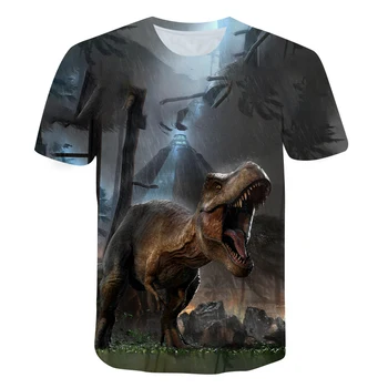 2021 Verão T-Shirt【Jurassic Mundo】Caído Reino de Moda Dinosaur 3D Print T-Shirt de Meninos Meninas do hip hop Tees Crianças Roupas de Cor