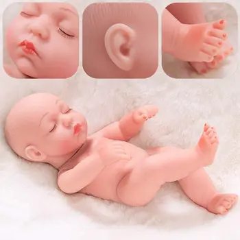 Bonito Reborn Baby Doll Silumated Boneca 25 CM feito a mão da forma Total do Corpo em Silicone Macio Boneca de Criança Menina Melhores DIY Presentes de Aniversário