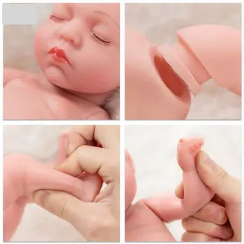 Bonito Reborn Baby Doll Silumated Boneca 25 CM feito a mão da forma Total do Corpo em Silicone Macio Boneca de Criança Menina Melhores DIY Presentes de Aniversário
