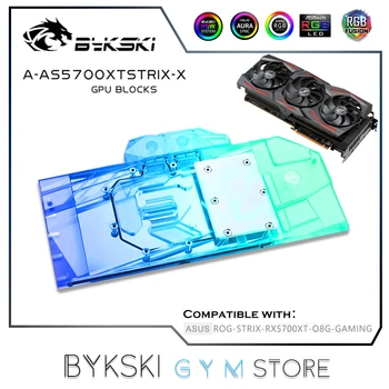 Bykski Cobertura Completa GPU de bloqueio de Água Para ASUS ROG STRIX RX5700XT Gráficos de Cartão de PC de Refrigeração do Refrigerador,a AURA de SINCRONIZAÇÃO de UMA AS5700XTSTRIX-X