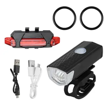 USB Recarregável Luz de Moto MTB Bicicleta de Frente para Trás Traseira lanterna traseira de Ciclismo Luz de Advertência de Segurança Impermeável Bicicleta Lâmpada Flashligh