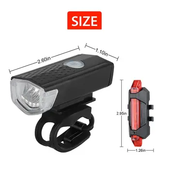 USB Recarregável Luz de Moto MTB Bicicleta de Frente para Trás Traseira lanterna traseira de Ciclismo Luz de Advertência de Segurança Impermeável Bicicleta Lâmpada Flashligh
