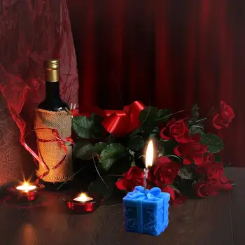 A vela do Molde de Silicone, Forma de Caixa de Presente de Natal DIY Sabão Molde Aroma da Vela Moldes de Bolo de Chocolate Vela de fazer Molde de resina