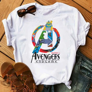 Marvel Super Hero Vingadores T-Shirt dos Homens Kawaii dos desenhos animados de Disney Camisa do Homem Aranha Homem de Ferro Gráfica Tees Harajuku Unisex T-shirt Masculina
