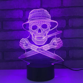 Pirata LED RGB Luz da Noite De 7 de Alteração de Cor Luz da Mesa De 1880 Figura de Ação de PVC de Brinquedos Brinquedos de Presente de Natal