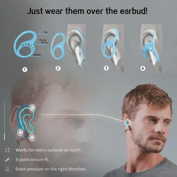 2 pares Atualizado Orelha Gancho do Fone de ouvido fones de ouvido Projetados Confortável Earhooks Compatível com Fones de ouvido Gancho em forma de Esportes Fone de ouvido Titular