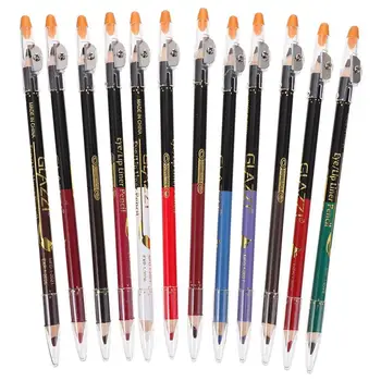 12pcs Lápis de Maquiagem Waterproof Eyeliner, lápis de Sobrancelha, Lápis com Apontador