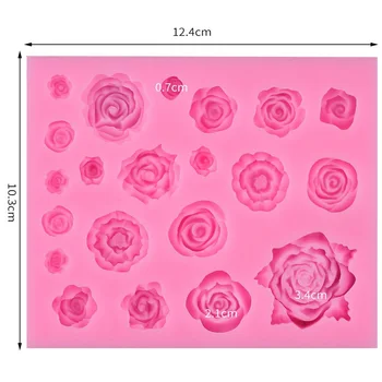 3D Rodada Flores Rosa da Forma de Silicone de Sabão Molde DIY Sabonete Artesanal Moldes para a fabricação de Sabão Fondant Vela do Bolo de Moldes de Artesanato Decoração