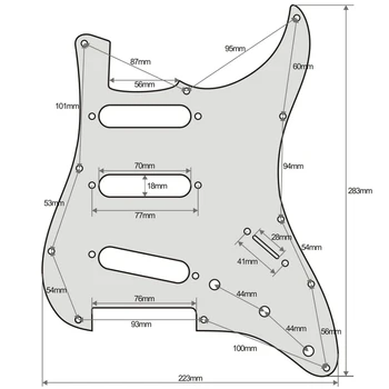 11 Furos SSS Pickguard Strat Branca de Zero Placa W/ Pickguard Parafusos Captadores Single Coil Guitarra Pickguard para Fender Americana