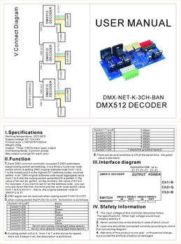 DMX512 Controlador de LED DMX512 Decodificador RGB 3CH Controlador Tira DMX-NET-K-3CH-PROIBIÇÃO de Dimmer para RGB LED Strip Luz da Lâmpada