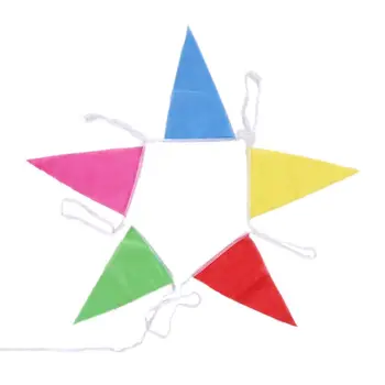 1 Conjunto Colorido 80m Triângulo Sinalizador Campeonato da Cia de Seqüência de caracteres de Faixa Garland Festival Festa de Férias Decoração