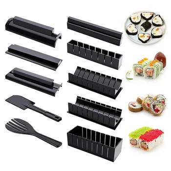 Multifuncional Sushi Maker Moldes De 10 Peças De Sushi Japonês, Tornando Kit Cozinha De Arroz De Sushi De Moldes De Ferramentas
