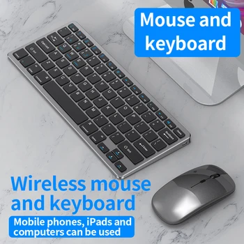Bluetooth + de 2,4 GHz modo de Três Teclado sem Fio e Mouse Combo Recarregável Teclado Mouse Definido para Mac, iPad Windows PC Android