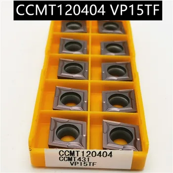 10PCS CCMT120404 VP15TF Carboneto de Inserir Ferramenta de tornear para Torneamento Fresamento com Fresa CNC, Ferramenta de Corte de Fenda de Corte CCMT 120404