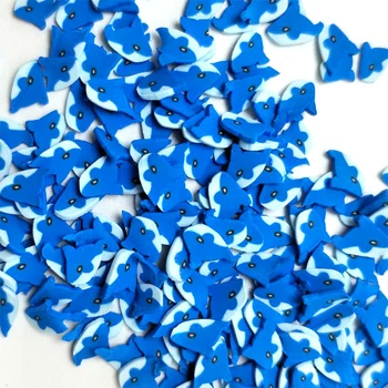 50g Bonito Tubarão Azul Fatias de Argila do Polímero Granulado para Artesanato DIY Nail Arts de Decoração, Acessórios de Lodo de Materiais de Enchimento