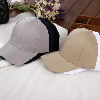 Chapéu feminino curva brim cor sólida placa da luz em branco boné de beisebol casal boné chapéu de sol ao ar livre
