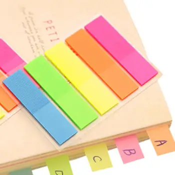 Fluorescência de cor bloco de notas Auto-Adesivas Notas de Ponto de Papel Autocolante Fornece Marcador office Memorando Marcador Escola F6X4