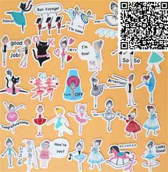 40 pcs Estudantes de dança todos os dias cartoon Adesivos para telefone Decorativo adesivo impermeável Scrapbooking Para o Portátil Crianças