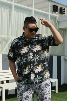 5XL 6XL 7XL 8XL Homens Verão Havaianas Floral Camisas de 2021 Verão, a chegada dos Novos Homens da Praça de Gola de Camisas Casuais Roupas da Marca