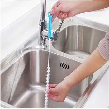 Criativo, cozinha, wc draga dobrável escova de limpeza de casa de banho de esgoto da pia da cozinha escova banheira de canalização família de gadgets de cobra