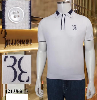 O bilionário camisa de Polo de homens de seda 2021 verão Casuais novo fina e Respirável elasticidade botão grande M-4XL camisa de manga Curta
