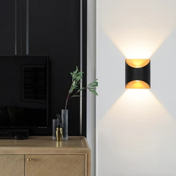 Interior Led lâmpadas de parede 6W parede do diodo emissor de luz moderno stai de ouro candeeiro de parede, sala de cima para baixo luz, lâmpada de parede led, luminária