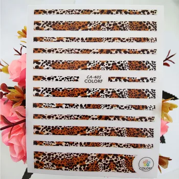 Leopard 3D do Prego do Urso pegadas Adesivo de Design Art Adesivos para Unhas Folha Decoraciones Decalques Manicure Acessórios