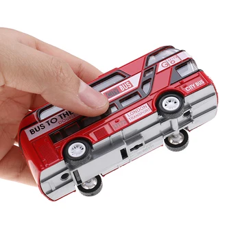 1PC 4 Cores Garoto de Metal Diecast Carros Brinquedos de Puxar de Volta 1:43 de dois Andares de Londres de Ônibus de Brinquedo Melhor Presente de Aniversário Para Crianças