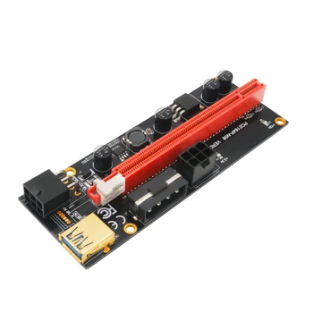 Novo PCI E pcie Riser 009 Express 1X 4x 8x 16x Extensor de PCI E USB Riser 009S GPU Dual 6Pin Placa de Adaptador SATA de 15 pinos para BTC Mineração