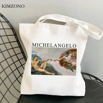 Michelangelo saco de compras de reciclagem saco de compras de algodão reutilizável de lona sacola de tecido shoping net sac cabas sac toile