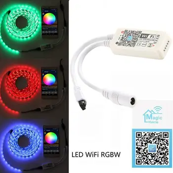 Wi-FI Smart Led RGBW Tira Controlador + Controle Remoto Infravermelho(IR) de 24 Teclas sem Fio para Multicolor luzes de tira, Compatível com