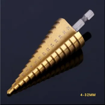Hss Passo Cone Cone Broca Conjunto de Cortador de Buraco Métrica 4 aos 12 anos/20/32 mm 1/4