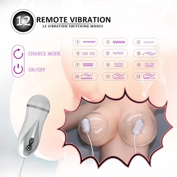 12 Modos de Estimulação do Mamilo Lambendo Chupando Copos Vibrador Mamário Masturbador Bomba de Peito Massager de Brinquedos Sexuais para as Mulheres
