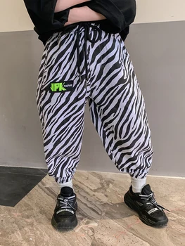 BB Menino da Calça com estampa de Zebra 2021 Nova Primavera e no Outono, Médio e Grande coreano-Estilo Listrado Casual Calças de Roupas para Crianças