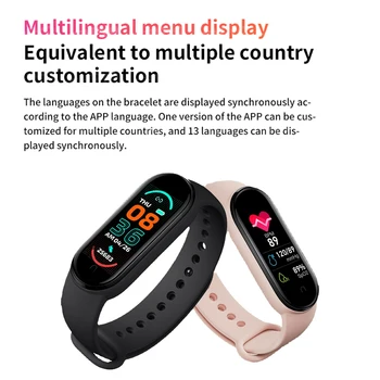 2021 M6 Smart Watch Homens Mulheres Monitor De Frequência Cardíaca Smartwatch De Fitness, Acompanhamento De Esportes Bracelete Para Apple Xiaomi Ios Android Telefone