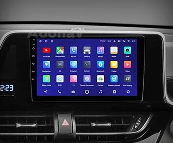 360 Câmera de 2 Din Rádio do Carro Para Toyota C-RH CHR 2016 - 2020 Direito a Roda de Navegação GPS QLED Tela de 128GB Estéreo Leitor Multimédia