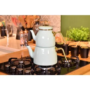 Korkmaz Provita encapsulado chá turco conjunto de panela com punho ergonómico, polonês, de 0,7 & 1.5 Litro FRETE GRÁTIS