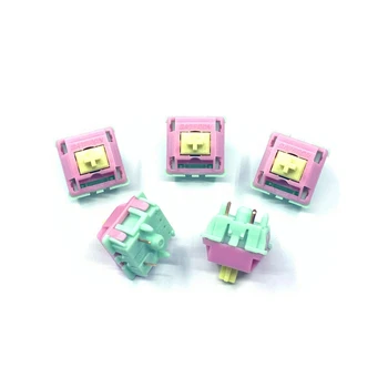 Para Keyfirst Gateron Creme Personalizado Mudar 5pin RGB linear de 62 g force mx clone alternar para o teclado mecânico 50m cor-de-rosa verde